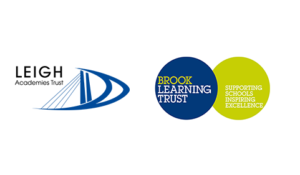 The Leigh Academies Trust and Brook Learning Trust logos positioned alongside one another against a white background.